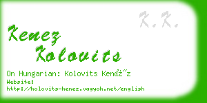 kenez kolovits business card